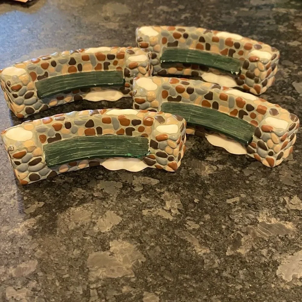 Dept 56 Curved Stone Benches